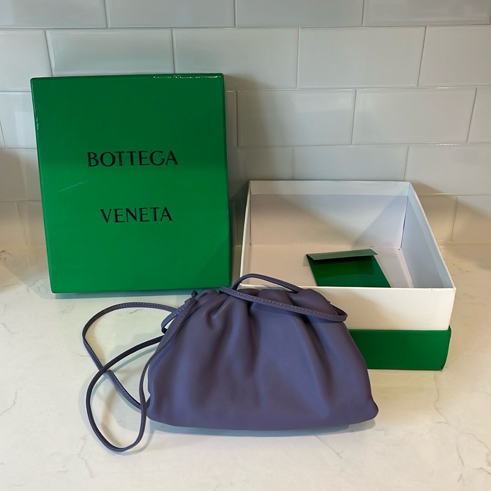 Bottega Veneta Purple The Mini Pouch Leather Clutch Bag